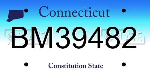 BM39482 Connecticut License Plate