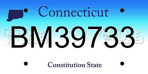 BM39733 Connecticut License Plate