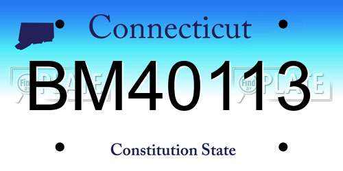 BM40113 Connecticut License Plate