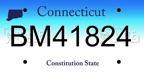 BM41824 Connecticut License Plate