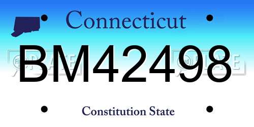 BM42498 Connecticut License Plate