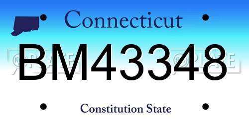 BM43348 Connecticut License Plate