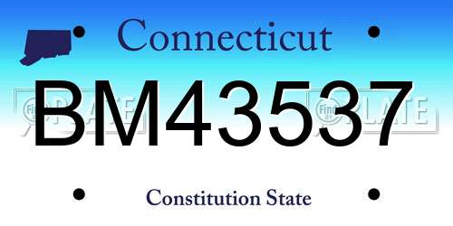 BM43537 Connecticut License Plate