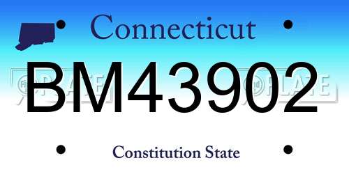 BM43902 Connecticut License Plate