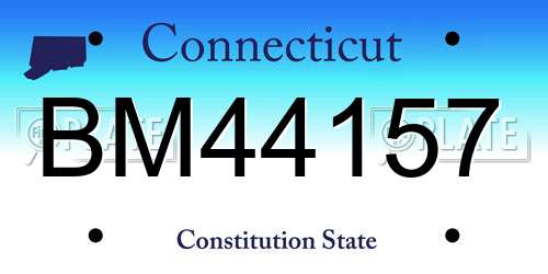BM44157 Connecticut License Plate