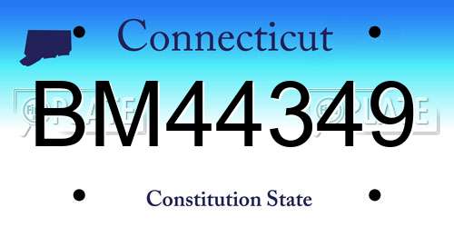 BM44349 Connecticut License Plate
