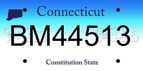 BM44513 Connecticut License Plate