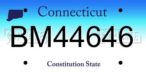 BM44646 Connecticut License Plate