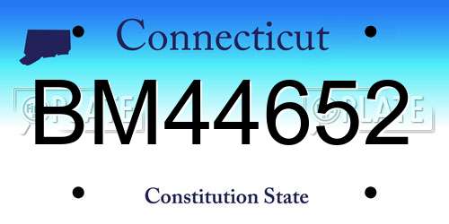 BM44652 Connecticut License Plate