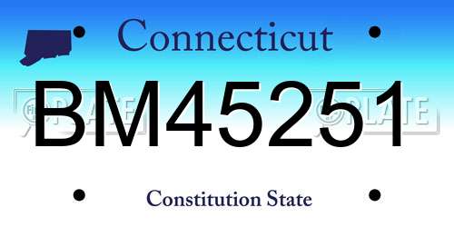 BM45251 Connecticut License Plate