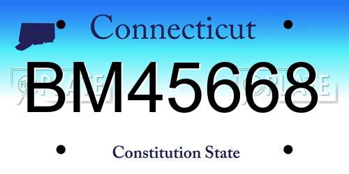 BM45668 Connecticut License Plate