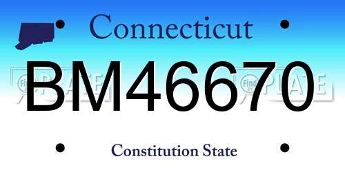 BM46670 Connecticut License Plate