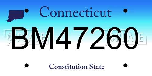 BM47260 Connecticut License Plate