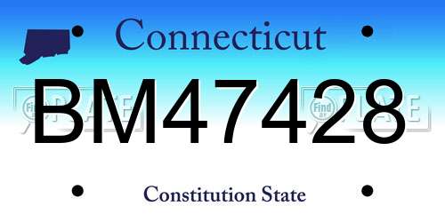 BM47428 Connecticut License Plate