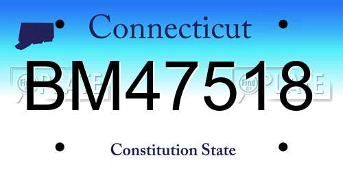BM47518 Connecticut License Plate