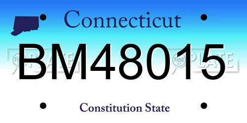 BM48015 Connecticut License Plate