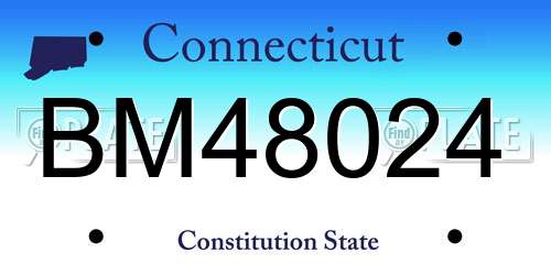 BM48024 Connecticut License Plate