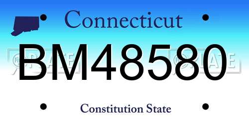 BM48580 Connecticut License Plate