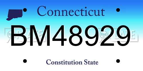 BM48929 Connecticut License Plate