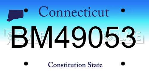 BM49053 Connecticut License Plate