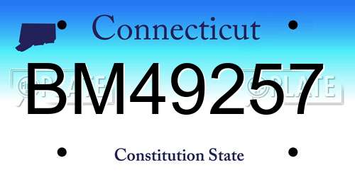 BM49257 Connecticut License Plate