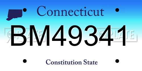 BM49341 Connecticut License Plate