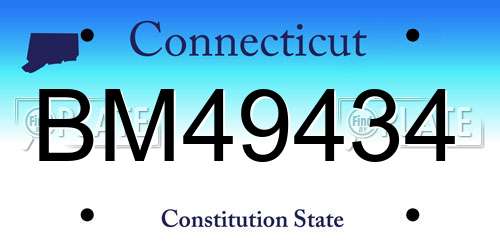 BM49434 Connecticut License Plate