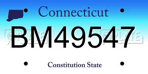 BM49547 Connecticut License Plate