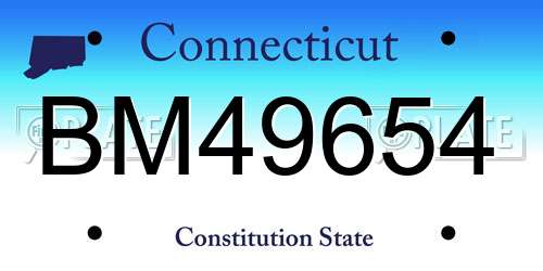 BM49654 Connecticut License Plate