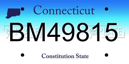 BM49815 Connecticut License Plate