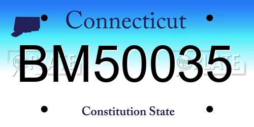 BM50035 Connecticut License Plate