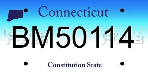 BM50114 Connecticut License Plate
