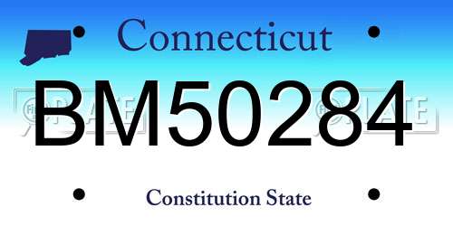 BM50284 Connecticut License Plate