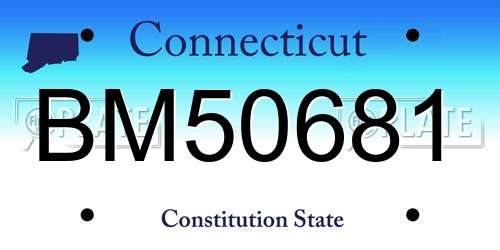 BM50681 Connecticut License Plate