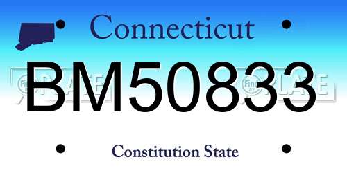BM50833 Connecticut License Plate