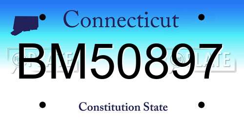 BM50897 Connecticut License Plate