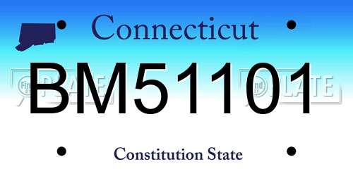 BM51101 Connecticut License Plate