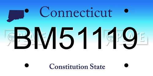 BM51119 Connecticut License Plate