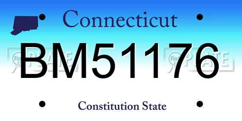 BM51176 Connecticut License Plate
