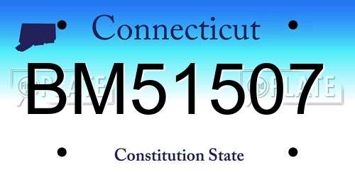 BM51507 Connecticut License Plate