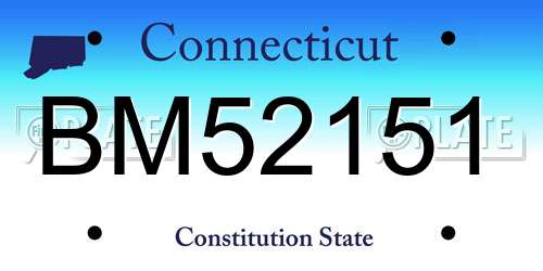 BM52151 Connecticut License Plate