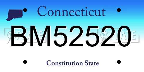 BM52520 Connecticut License Plate