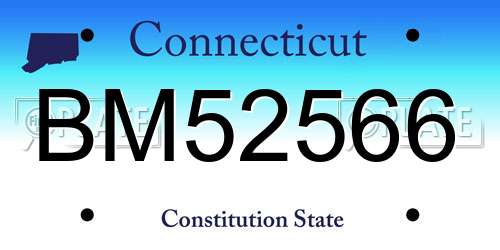 BM52566 Connecticut License Plate
