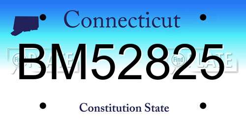 BM52825 Connecticut License Plate