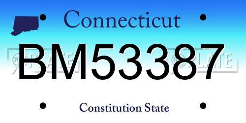 BM53387 Connecticut License Plate