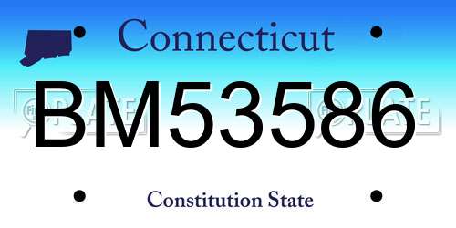 BM53586 Connecticut License Plate