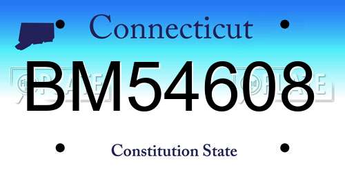 BM54608 Connecticut License Plate