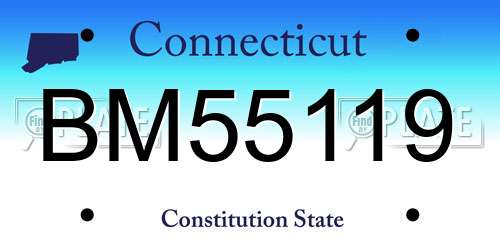 BM55119 Connecticut License Plate