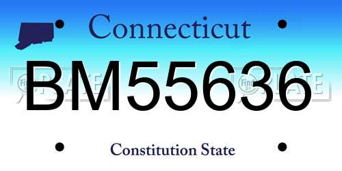 BM55636 Connecticut License Plate