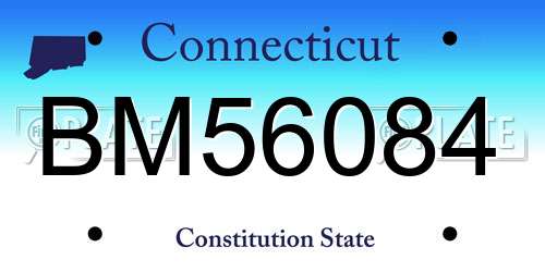 BM56084 Connecticut License Plate